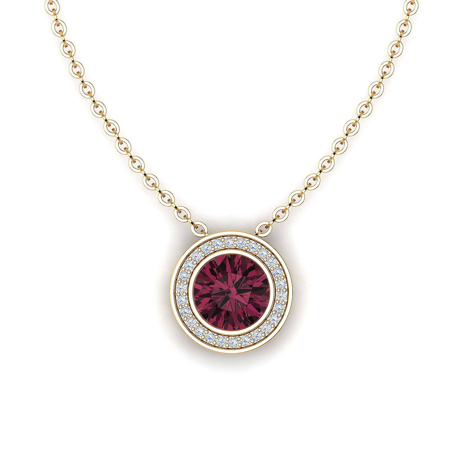 18K SOLID GOLD RED TOURMALINE NECKLACE - Melbourne, Australia