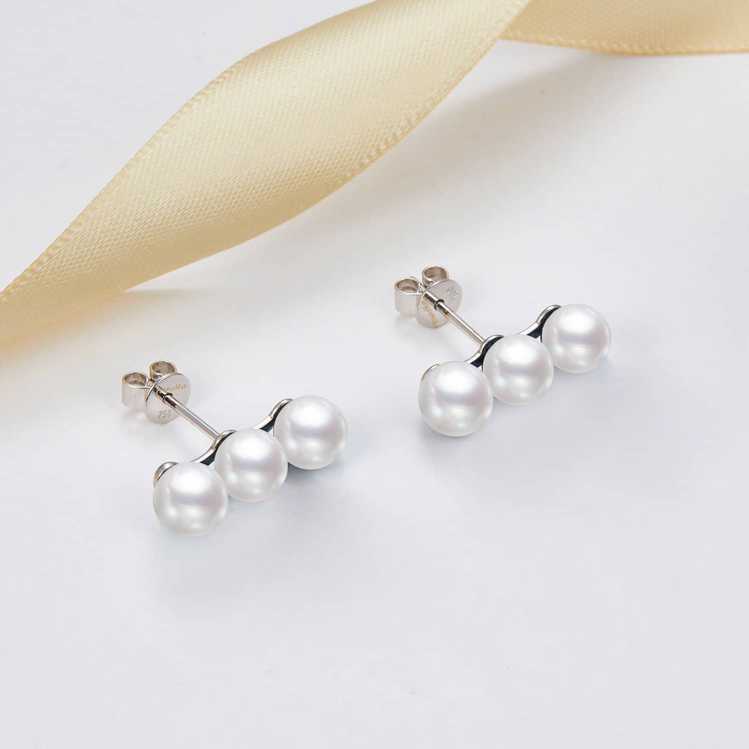 Triple Pearl Stud Earrings - Melbourne, Australia