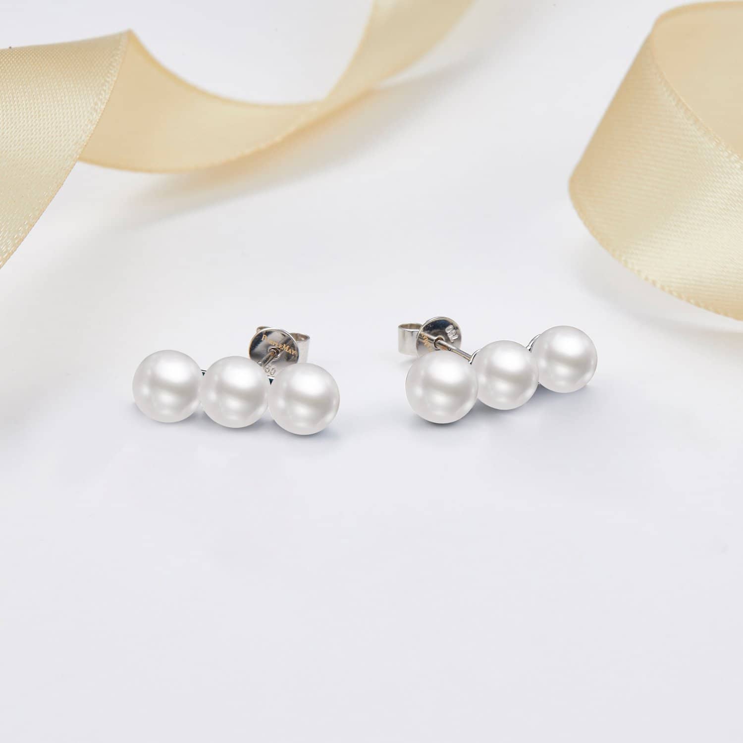 Triple Pearl Stud Earrings - Melbourne, Australia