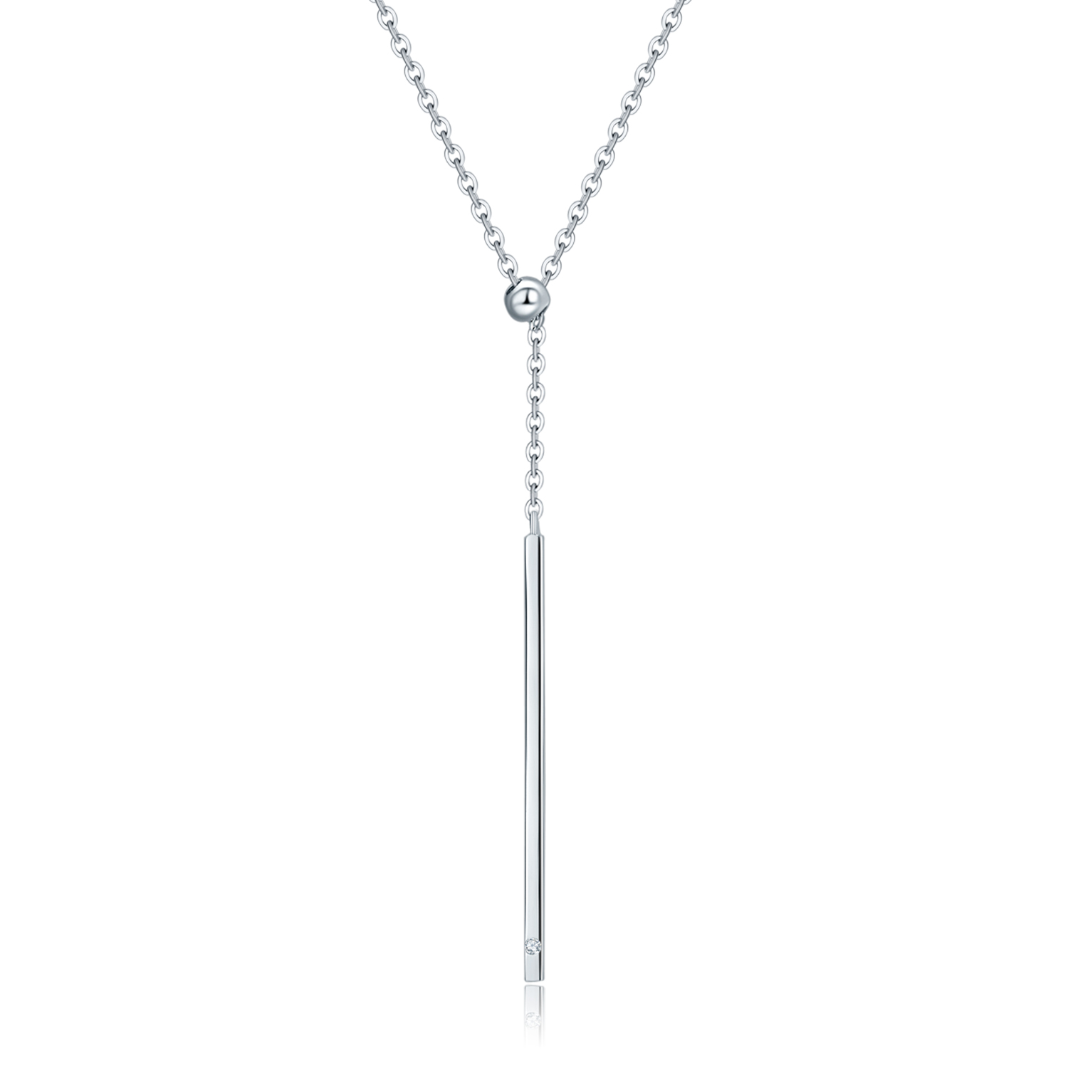 18k Solid Gold Vertical Diamond Bar Necklace - Melbourne, Australia