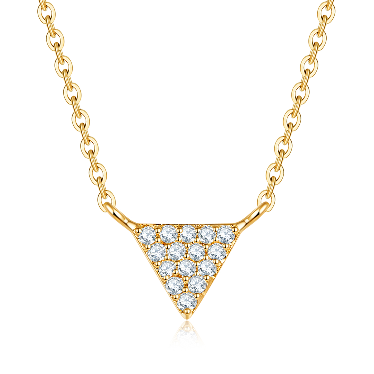 18k Solid Gold Triangle Diamond Necklace - Melbourne, Australia