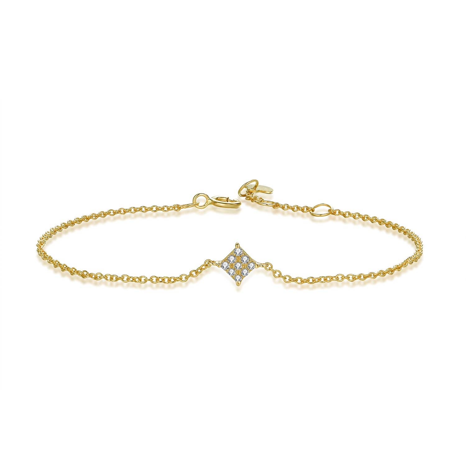 18k Solid Gold Rhombus Element Diamond Bracelet - Melbourne, Australia