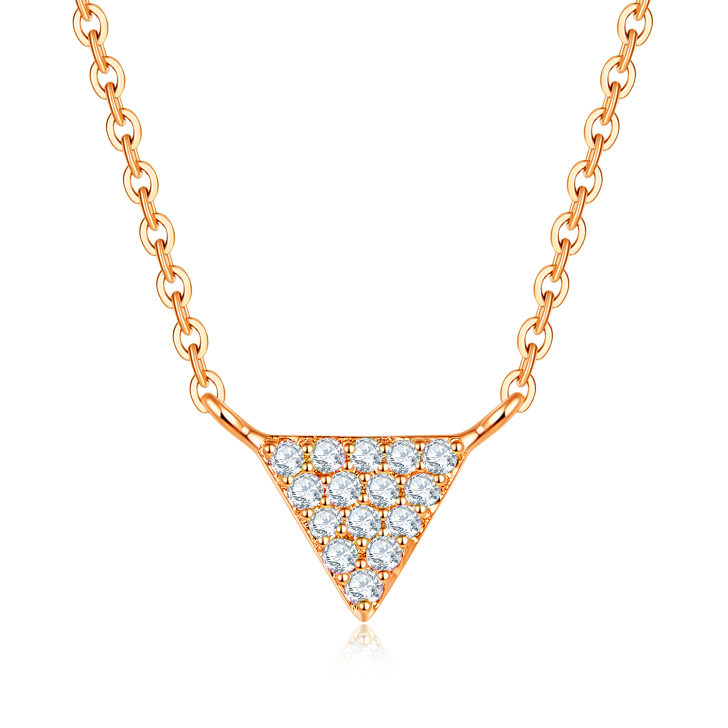 18k Solid Gold Triangle Diamond Necklace - Melbourne, Australia