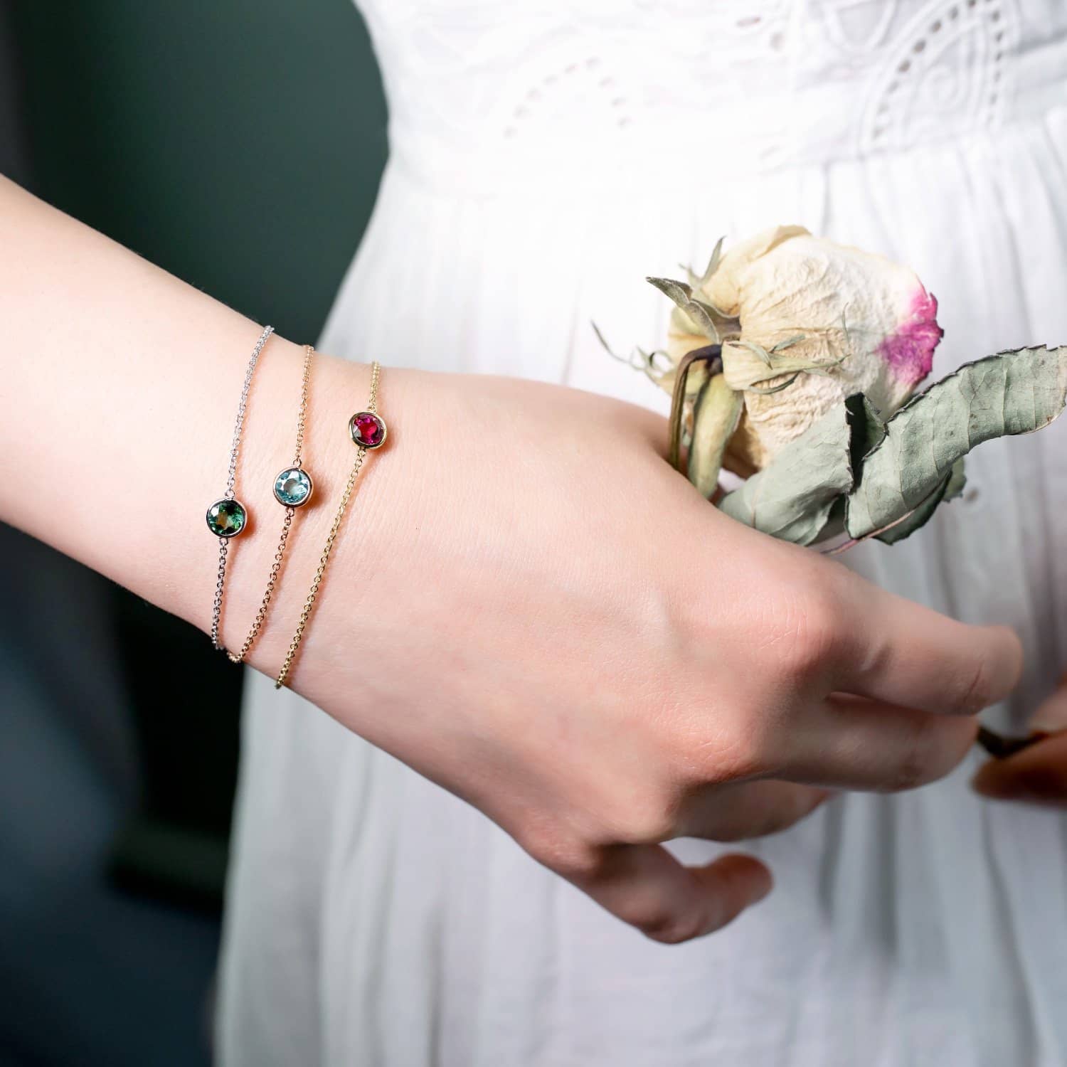 18K SOLID GOLD TOURMALINE BRACELET - Melbourne, Australia