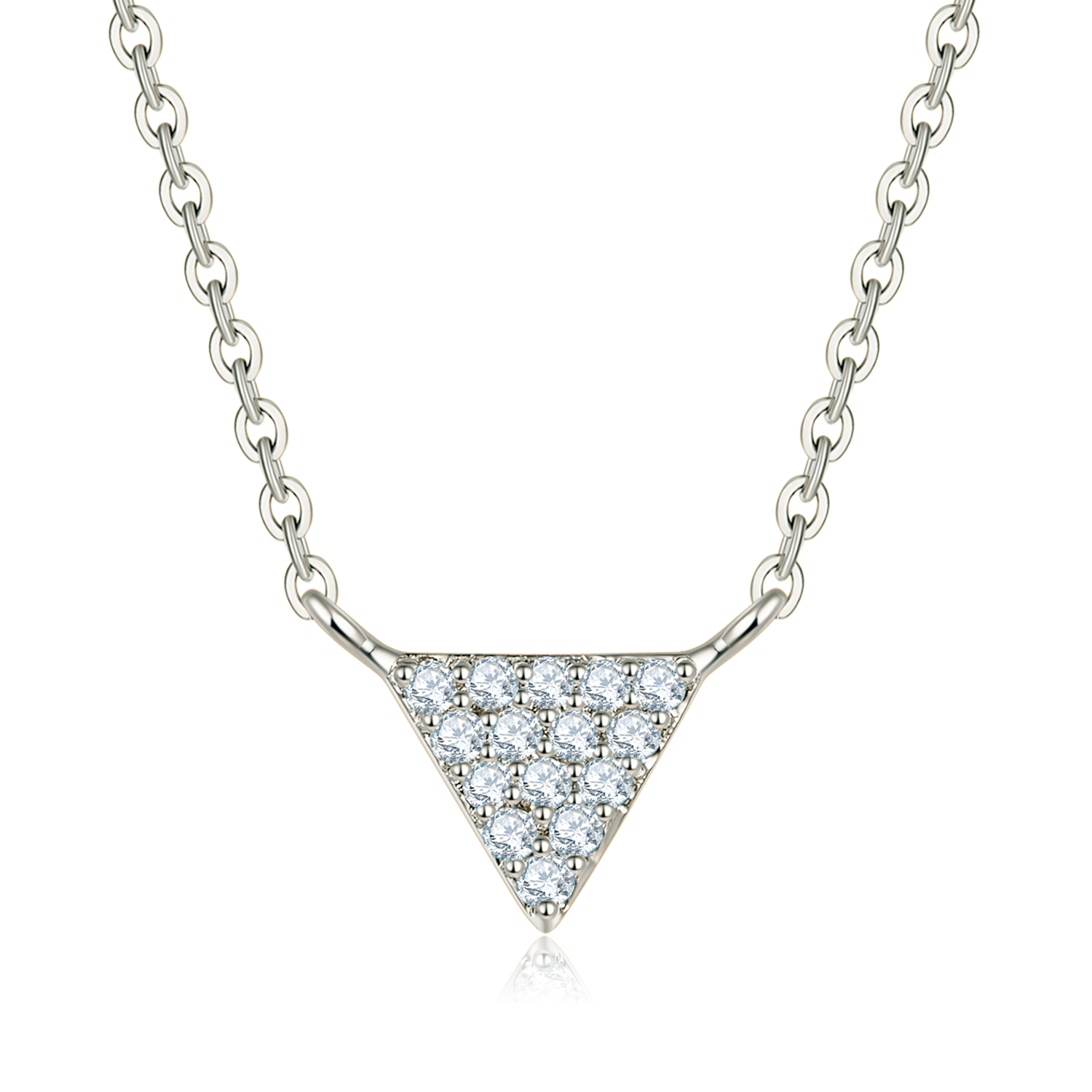 18k Solid Gold Triangle Diamond Necklace - Melbourne, Australia