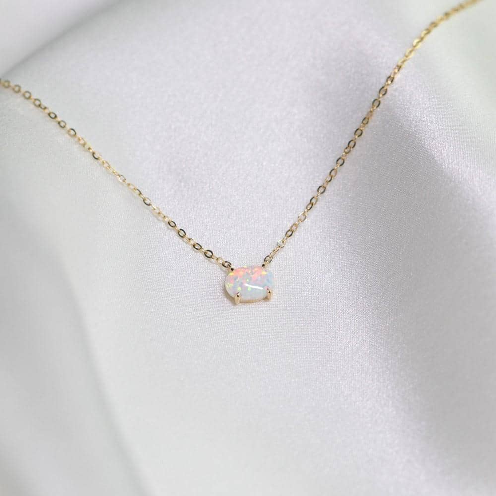 18k Solid Gold Simply Australian Opal Necklace - Melbourne, Australia