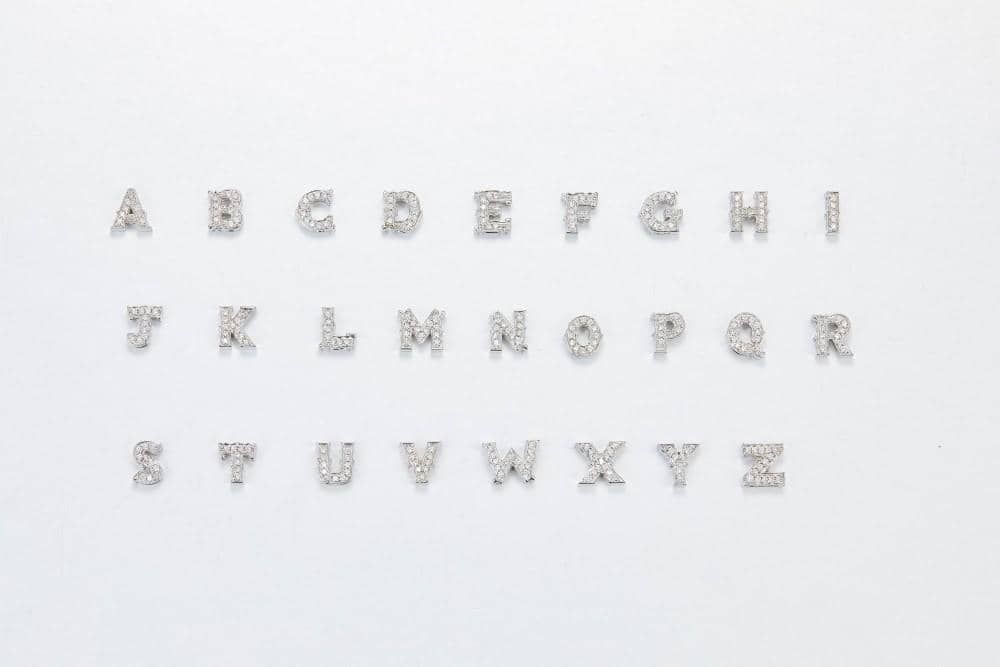 18k White Gold Alphabet Diamond Necklace - Melbourne, Australia