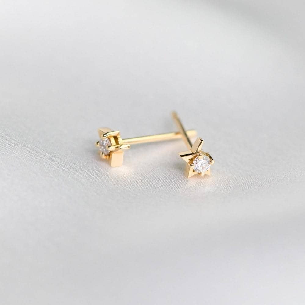 Pisces Star Diamond Earring Studs - Melbourne, Australia