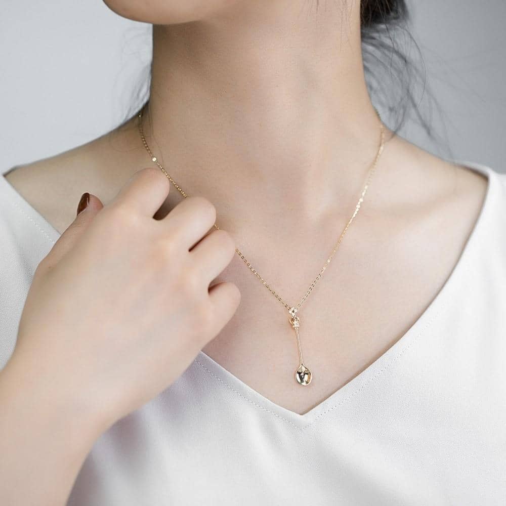 Buy Spoon Necklace | 18k Solid Gold Lucky Spoon Pendant Necklace - Melbourne, Australia