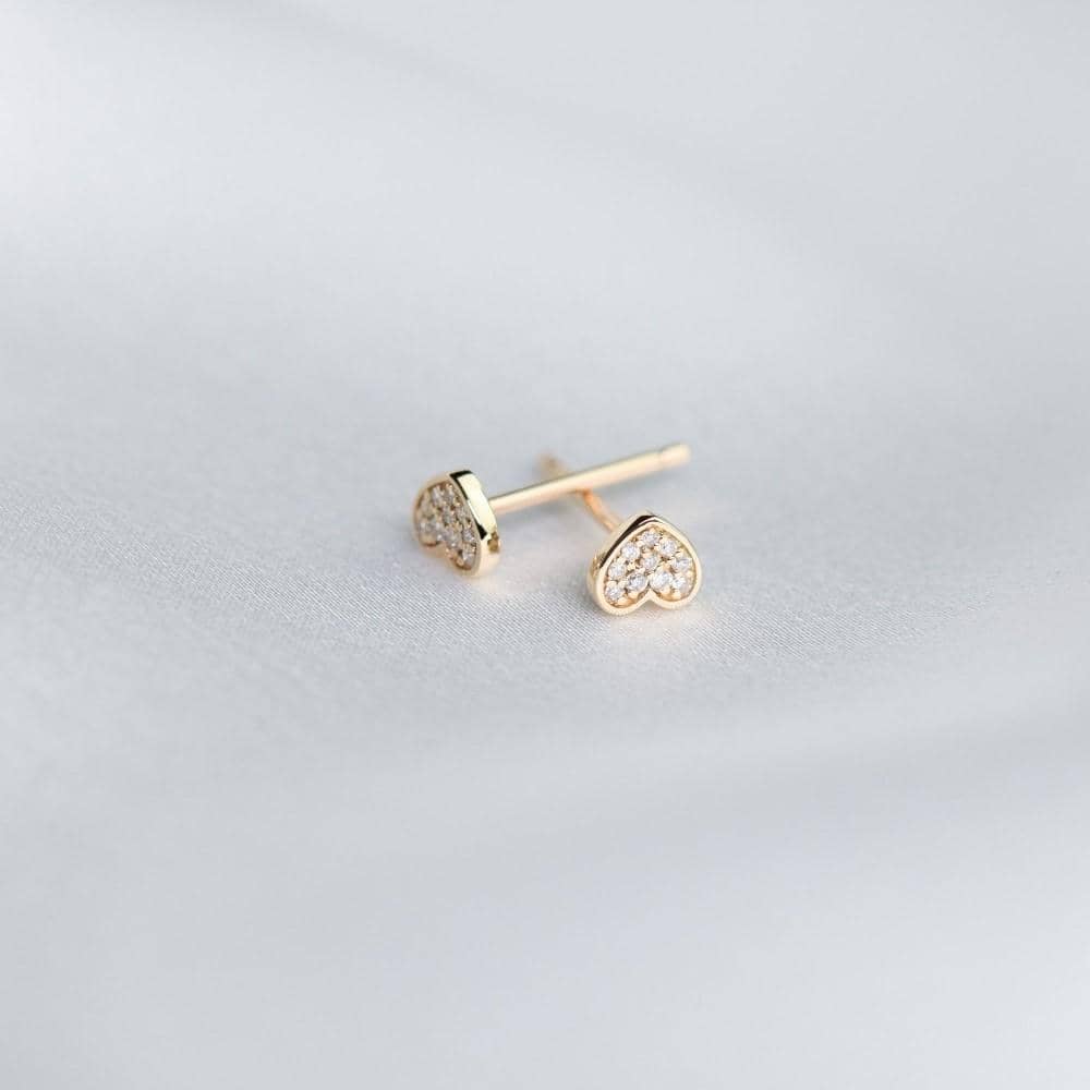 Heart Shape Diamond Stud Earrings - Melbourne, Australia