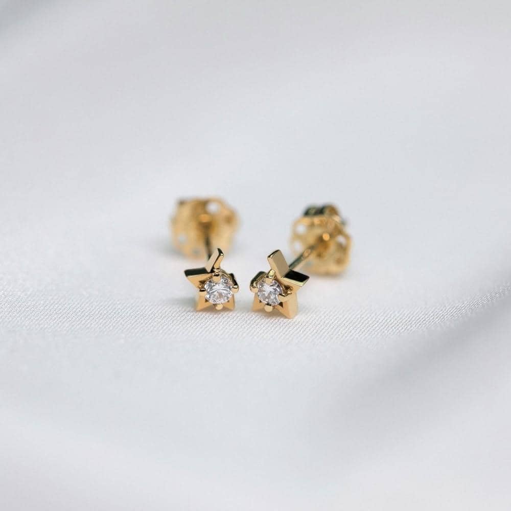 Pisces Star Diamond Earring Studs - Melbourne, Australia