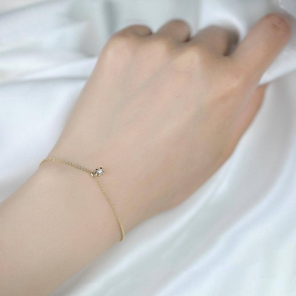 18k Solid Gold One Diamond Bracelet - Melbourne, Australia